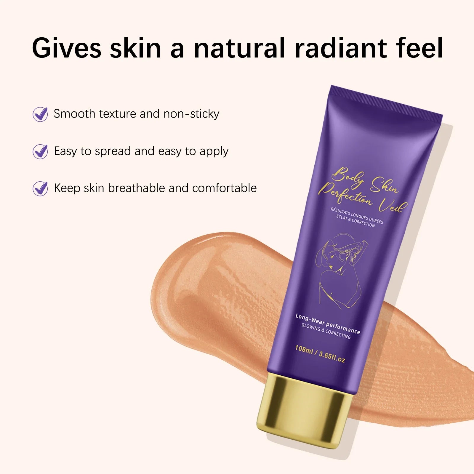 108ML Body Concealer& Brush Set Makeup High Coverage Cover Scars/Spots/Pores/ Long Lasting Waterproof Foundation for Face Body