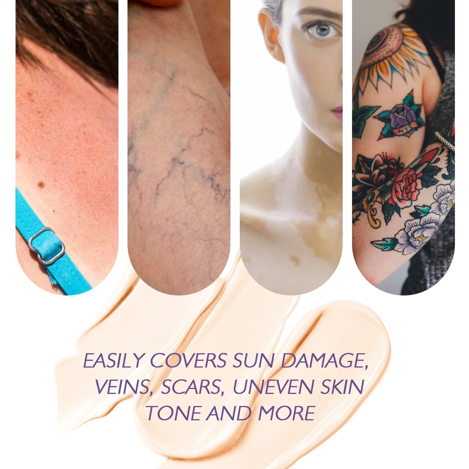 Body Coverage Perfector+ Buffer Brush - Flawless Body Makeup, Concealer for Scars, Spots, Veins, Tattoos and More Blend Cosmetic