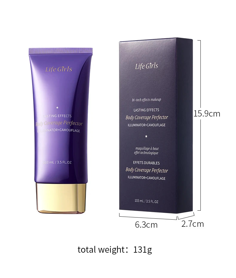 Life Girlsbody Coverage Perfector,Body Foundation Conceals Blemishes Perfectly, Covers Tattoos Without Smudging, and Lasts Long