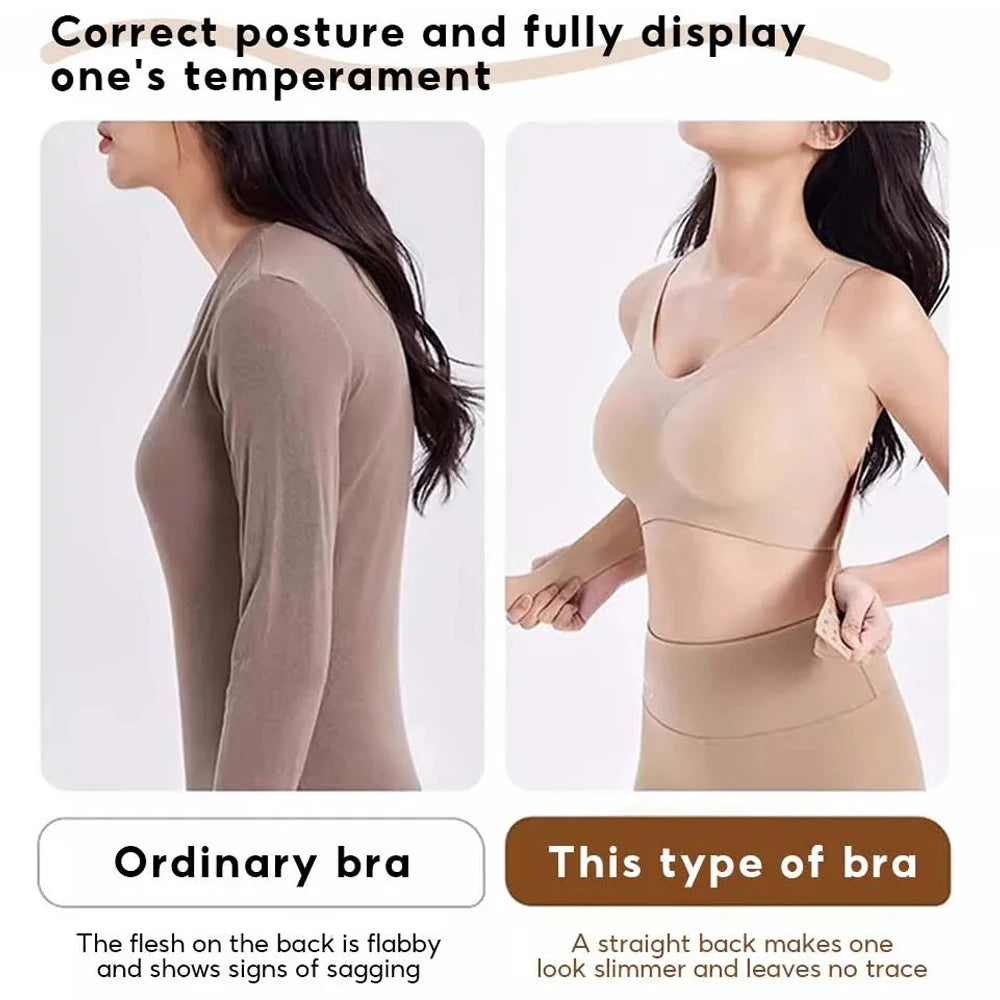 1/2PCS Women's Posture Correction Bras Seamless Wireless Push Up Bralette Cross Back Support Brassiere Full Coverage Daily Bra