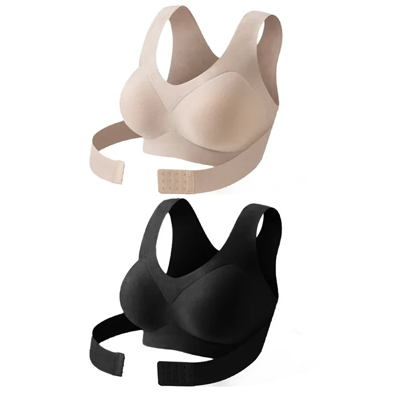 Wireless Posture Correction Bra for Women Seamless Push Up Bralette with Cross Back Support for Daily Shaping Lingerie