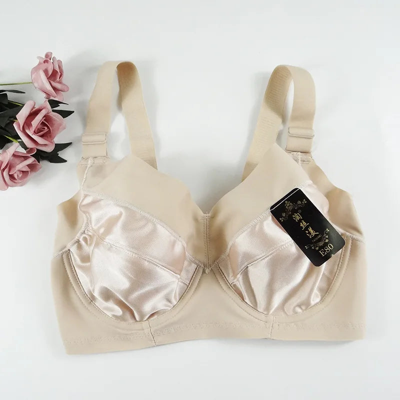 Push Up Bra for Womens Seamless Wireless Full Coverage Non Padded Underwear Female Everyday Lingerie 34 36 38 40 42 C D E