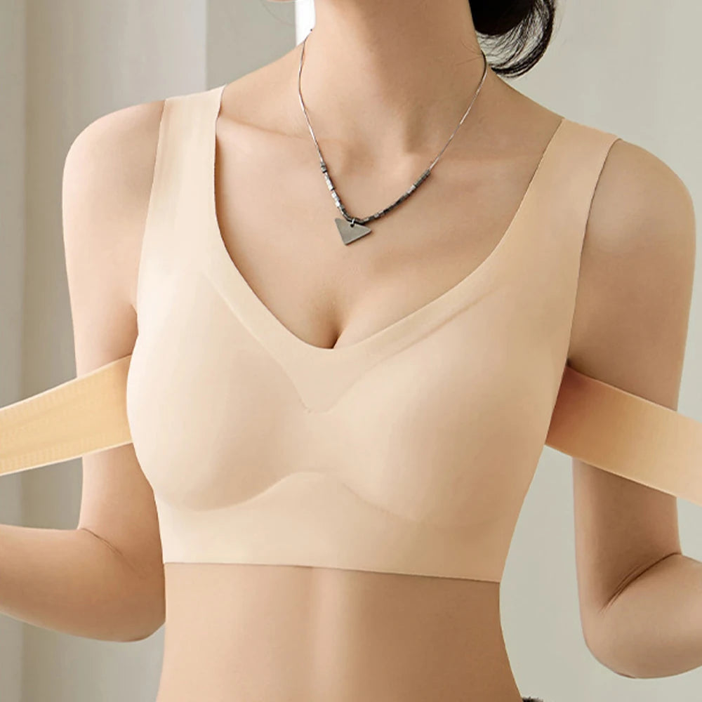 1/2PCS Women's Posture Correction Bras Seamless Wireless Push Up Bralette Cross Back Support Brassiere Full Coverage Daily Bra