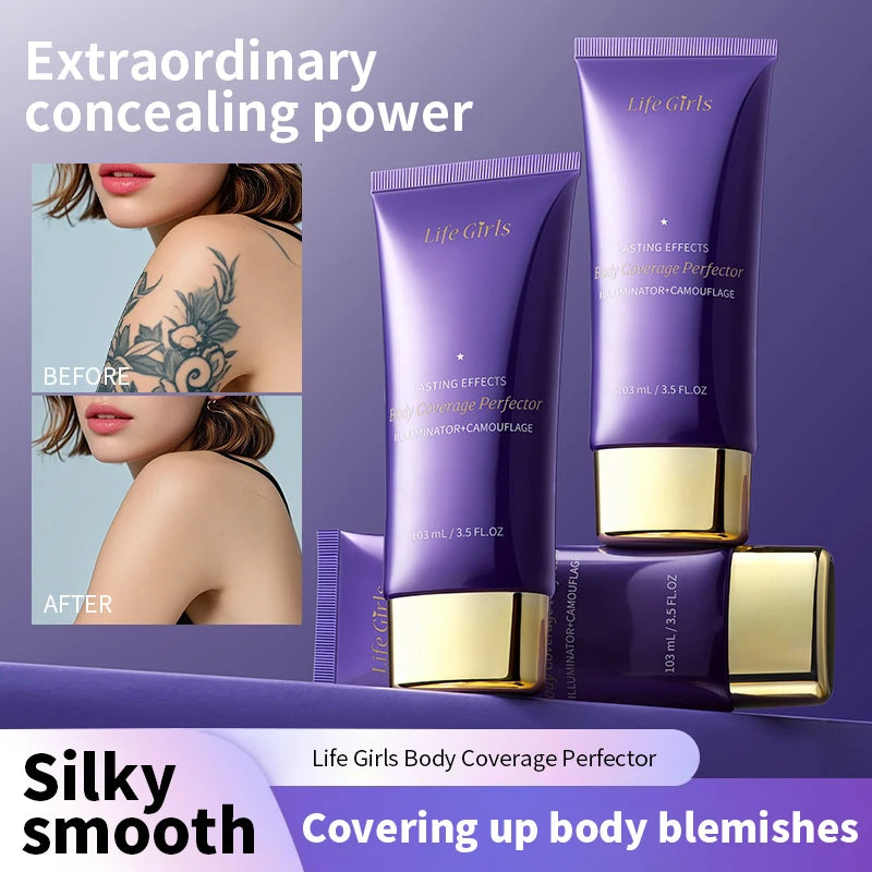 Life Girlsbody Coverage Perfector,Body Foundation Conceals Blemishes Perfectly, Covers Tattoos Without Smudging, and Lasts Long