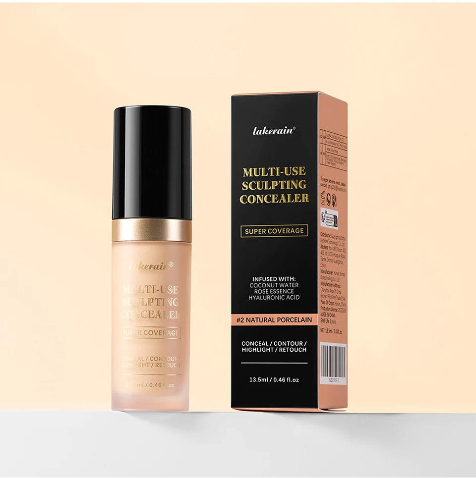 Foundation Coverage Concealer Multi-Use Cream Oil Free Long Lasting Hydrating Cover Contour Highlight and Retouch Face Makeup