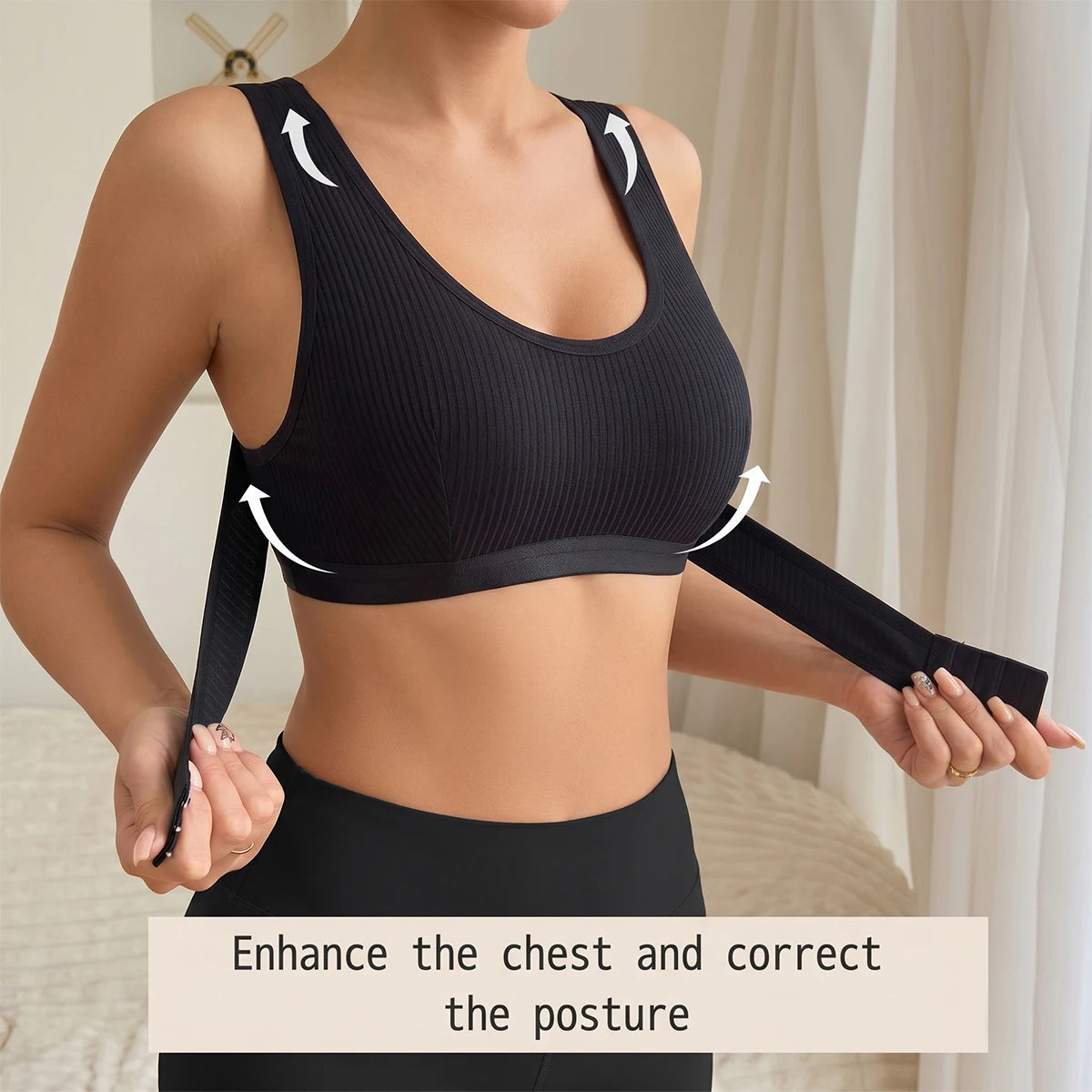 Women's Posture Corrector Push-Up Bra Seamless Wireless for Better Back Support Underwire Back Posture Corrector for Sports