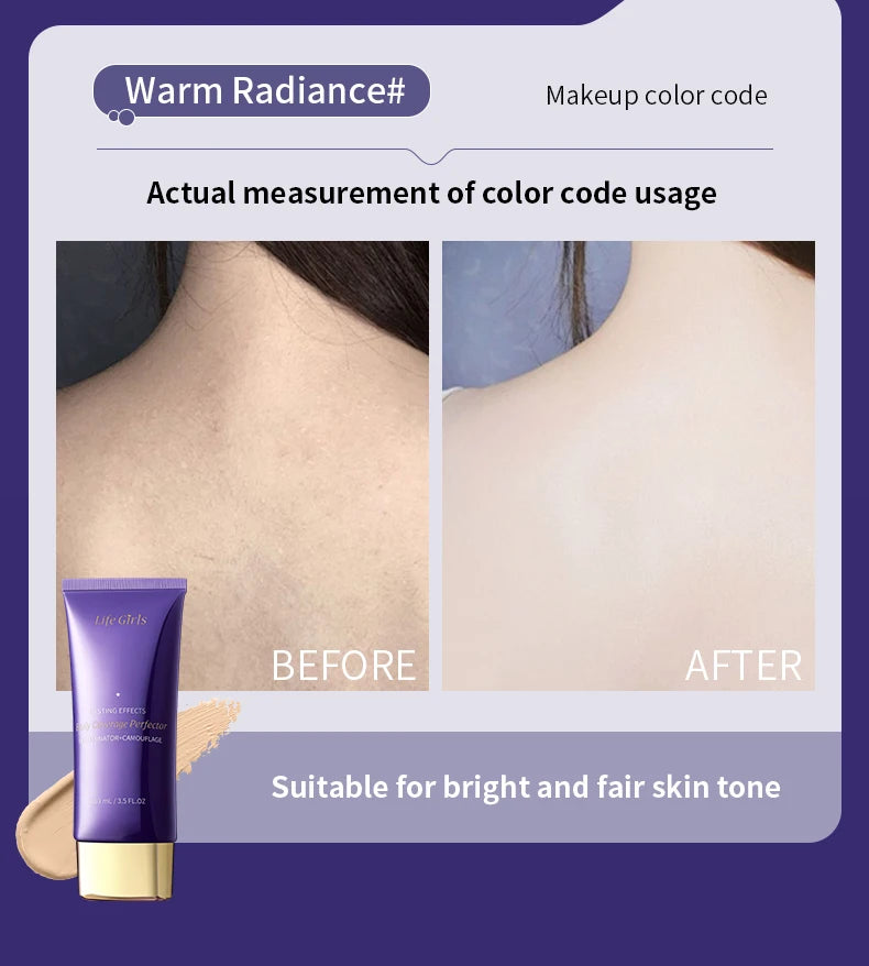 Life Girlsbody Coverage Perfector,Body Foundation Conceals Blemishes Perfectly, Covers Tattoos Without Smudging, and Lasts Long