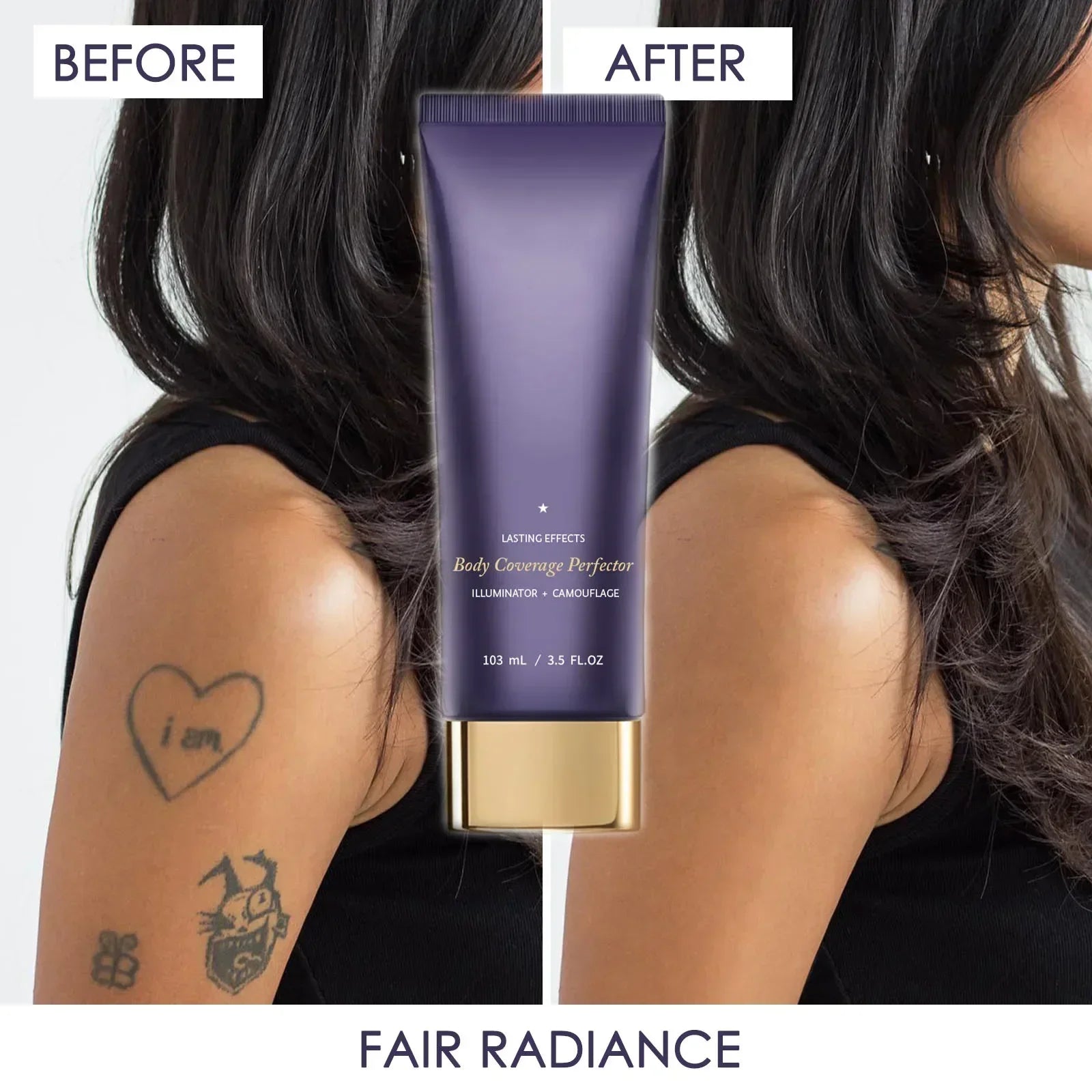 Waterproof Body Foundation 103ml - Neutral/warm/deep/golden shades. Full coverage dark spot concealer for face, arms & legs.