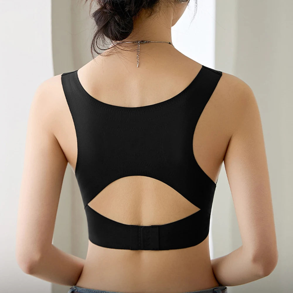 1/2PCS Women's Posture Correction Bras Seamless Wireless Push Up Bralette Cross Back Support Brassiere Full Coverage Daily Bra