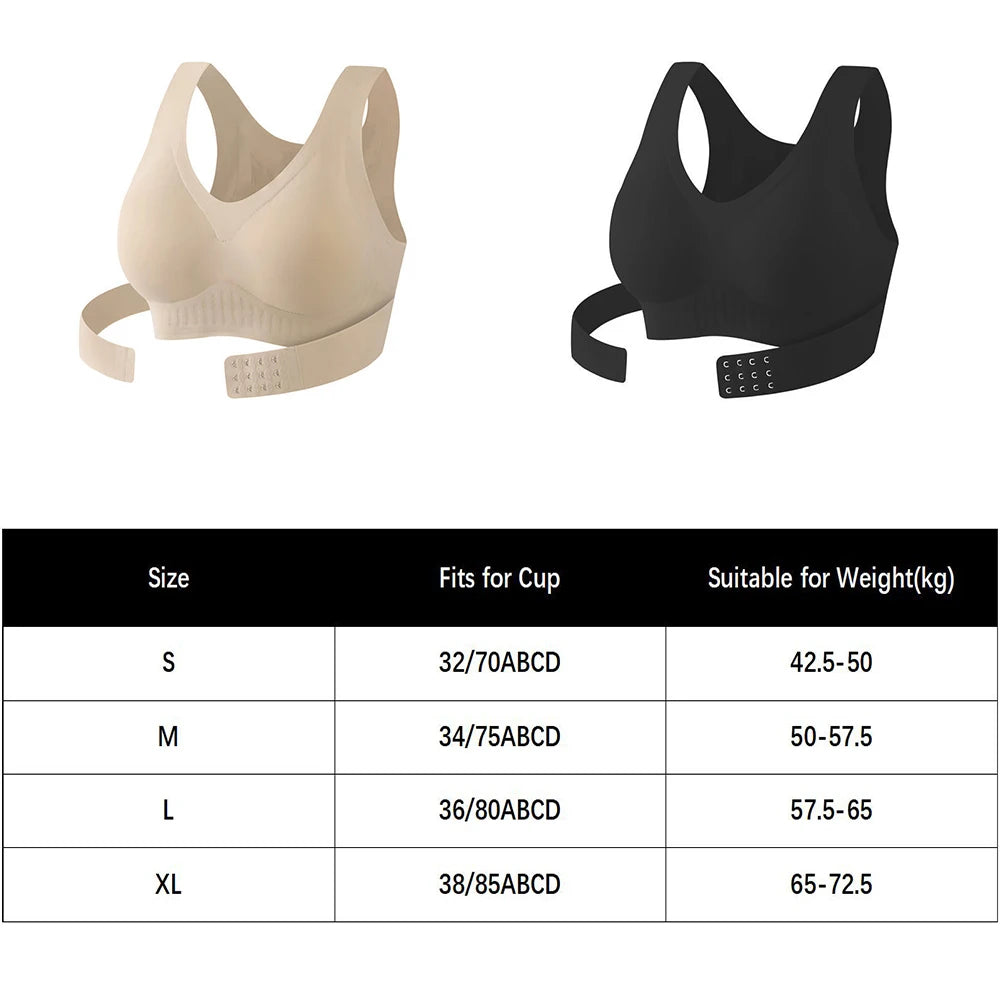 1/2PCS Women's Posture Correction Bras Seamless Wireless Push Up Bralette Cross Back Support Brassiere Full Coverage Daily Bra