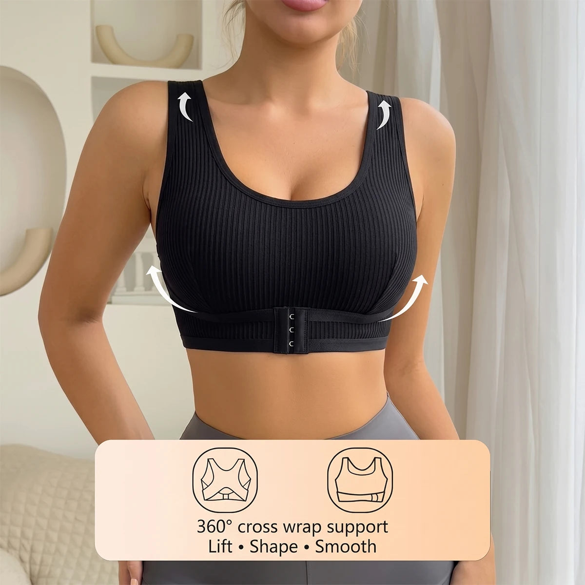 Women's Posture Corrector Push-Up Bra Seamless Wireless for Better Back Support Underwire Back Posture Corrector for Sports
