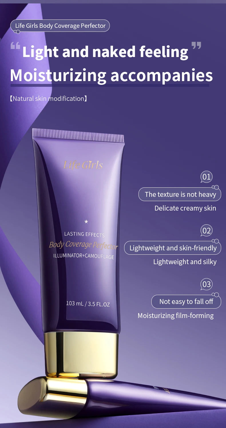 Life Girlsbody Coverage Perfector,Body Foundation Conceals Blemishes Perfectly, Covers Tattoos Without Smudging, and Lasts Long