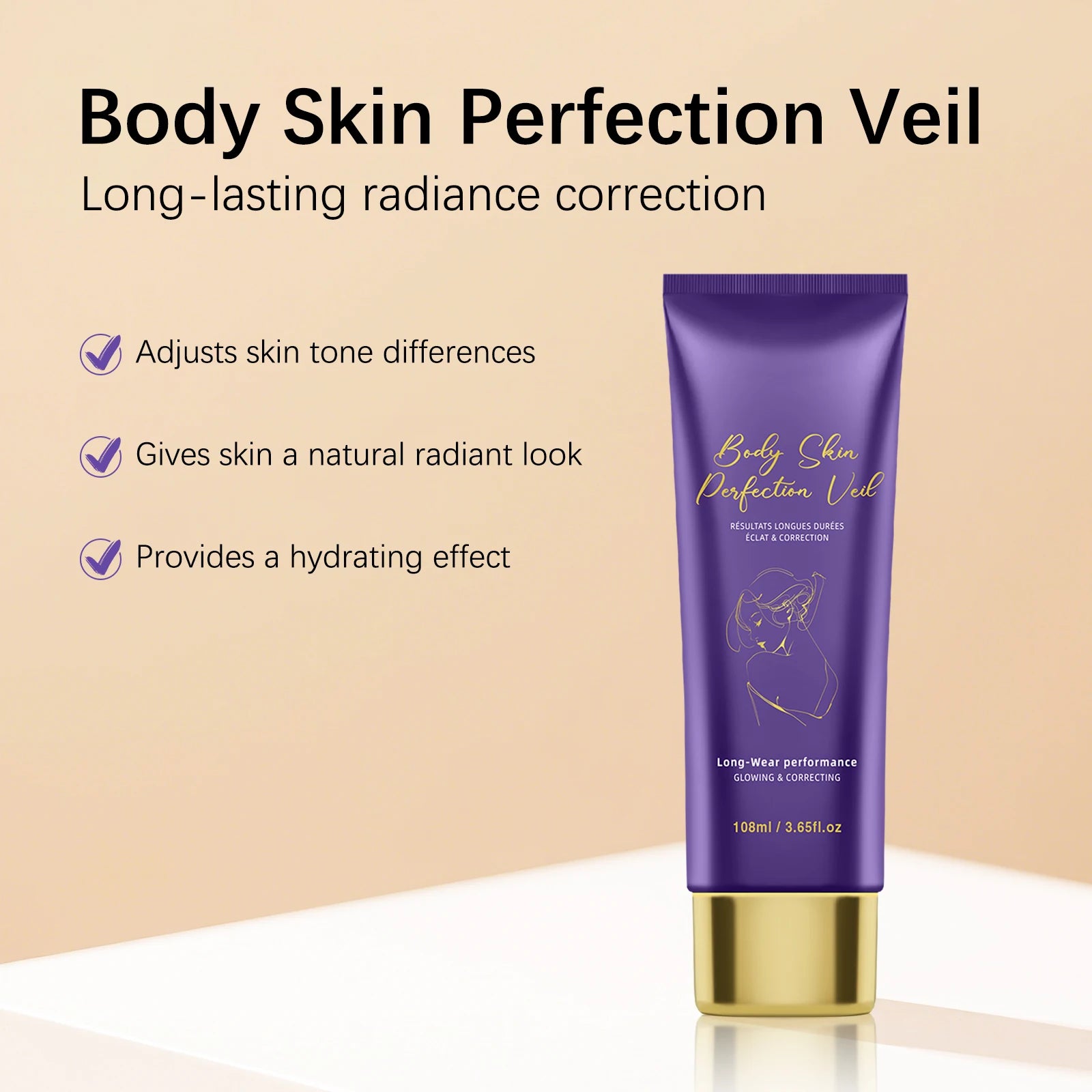 108ML Body Concealer& Brush Set Makeup High Coverage Cover Scars/Spots/Pores/ Long Lasting Waterproof Foundation for Face Body