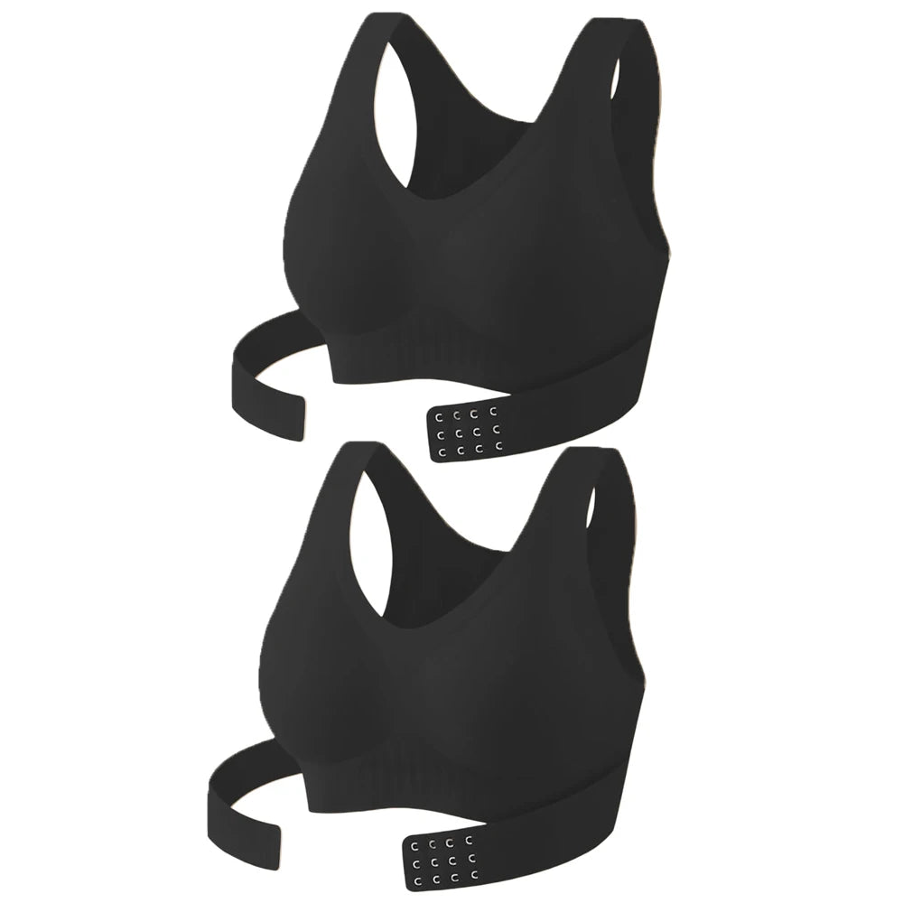 1/2PCS Women's Posture Correction Bras Seamless Wireless Push Up Bralette Cross Back Support Brassiere Full Coverage Daily Bra