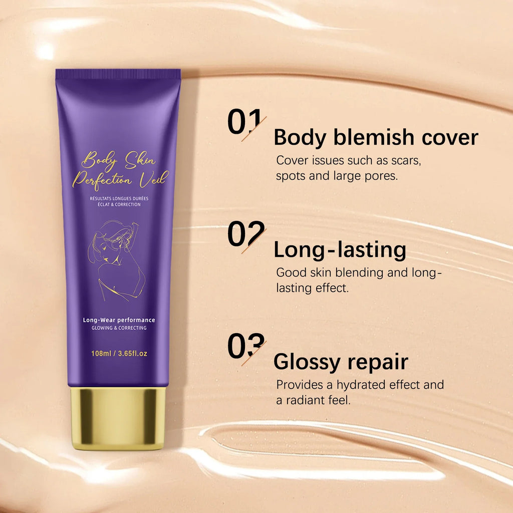 108ML Body Concealer& Brush Set Makeup High Coverage Cover Scars/Spots/Pores/ Long Lasting Waterproof Foundation for Face Body