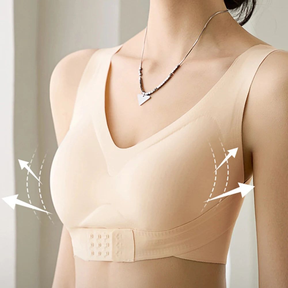 1/2PCS Women's Posture Correction Bras Seamless Wireless Push Up Bralette Cross Back Support Brassiere Full Coverage Daily Bra