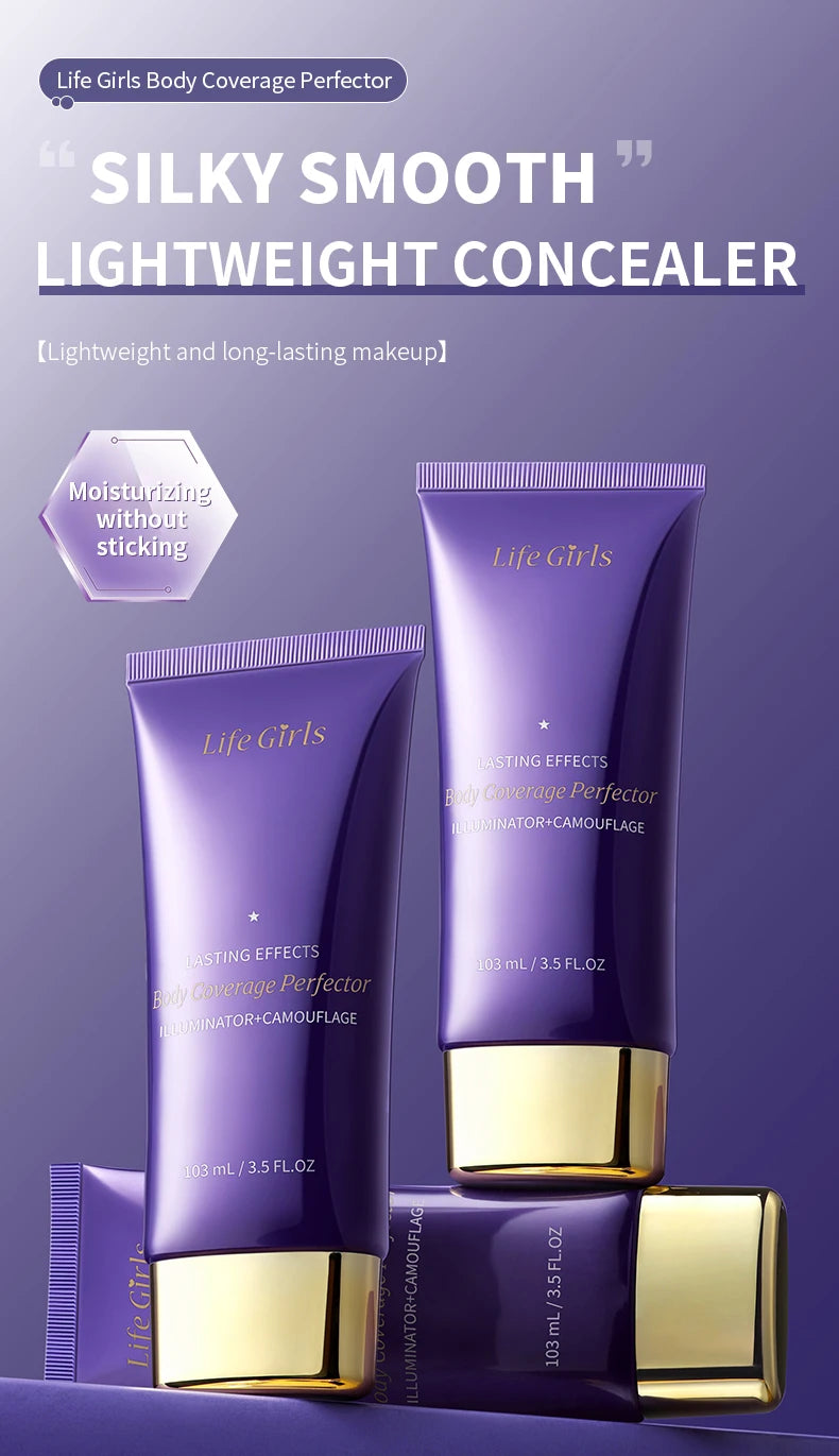 Life Girlsbody Coverage Perfector,Body Foundation Conceals Blemishes Perfectly, Covers Tattoos Without Smudging, and Lasts Long