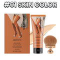Body Foundation with Brush Set Waterproof Leg Makeup Cream Full Coverage Concealer Scar Veins Niacinamide Physical Sun Protectin