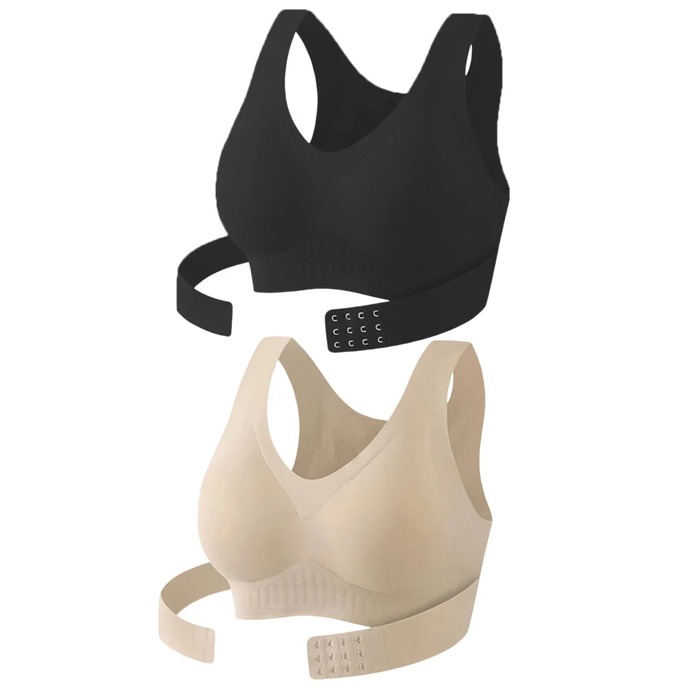 1/2PCS Women's Posture Correction Bras Seamless Wireless Push Up Bralette Cross Back Support Brassiere Full Coverage Daily Bra