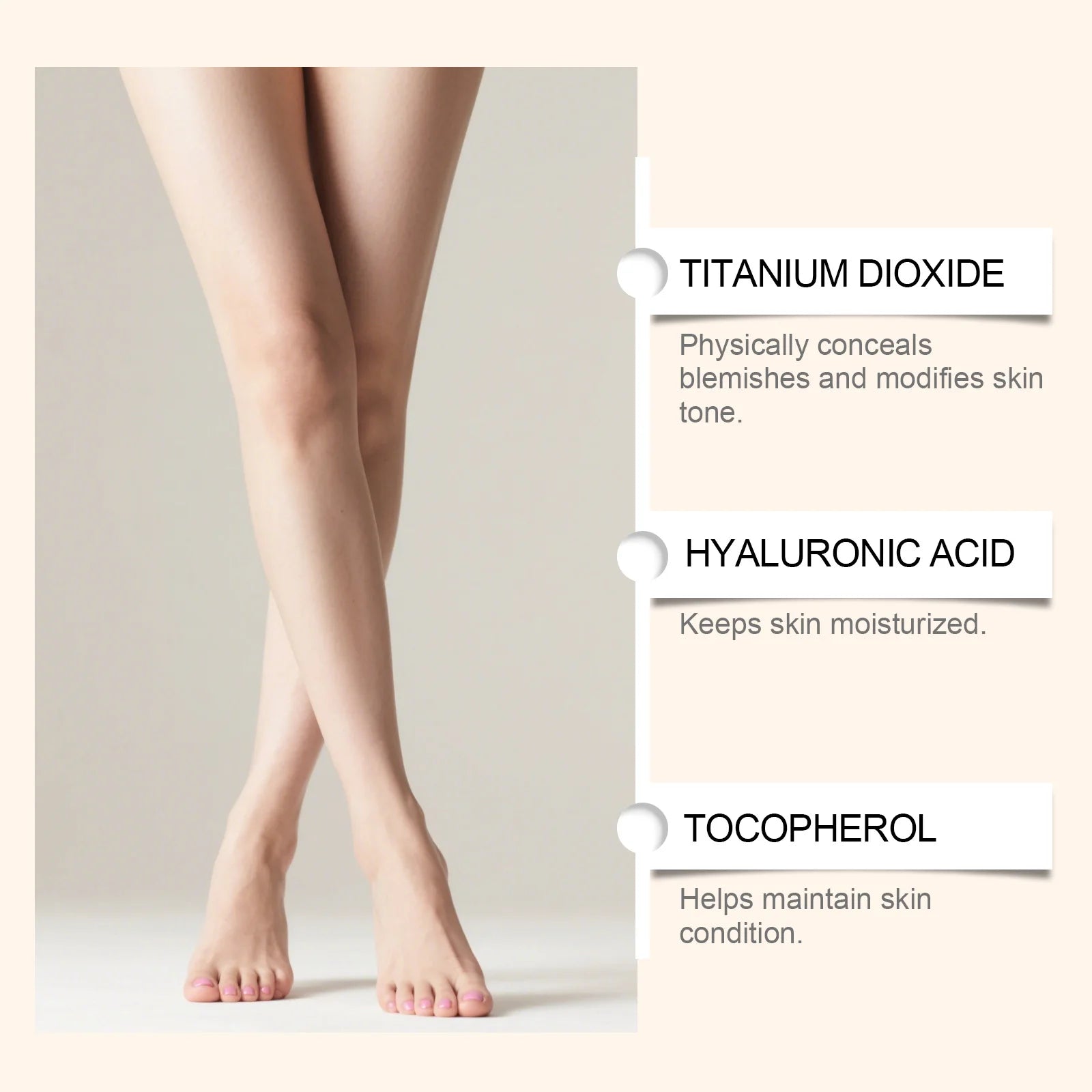 Body Foundation with Brush Set Waterproof Leg Makeup Cream Full Coverage Concealer Scar Veins Niacinamide Physical Sun Protectin