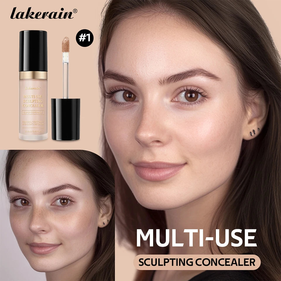 Foundation Coverage Concealer Multi-Use Cream Oil Free Long Lasting Hydrating Cover Contour Highlight and Retouch Face Makeup